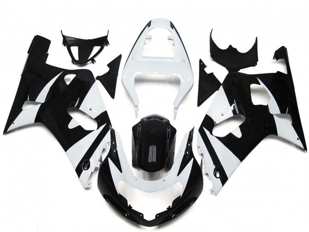 Carena Moto Suzuki GSXR 600 / GSXR 750 2001-2003 - Bianco Nero Lucido OEM Stile