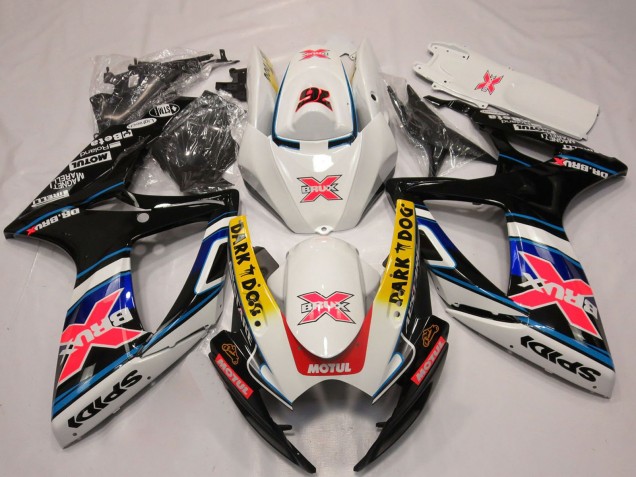 Carena Moto Suzuki GSXR 600 / GSXR 750 2006-2007 - Bianco Rosso Blu Giallo Dark Dog X 76 BRUX