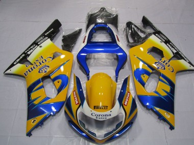 Carena Moto Suzuki GSXR 600 / GSXR 750 2001-2003 - Giallo Blu Bianco Corona Motul Fabbrica