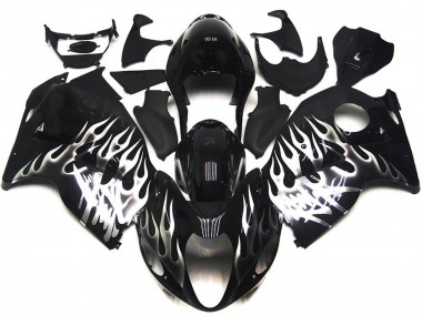 Carena Moto Suzuki GSXR 1300 1996-2007 - Nero Lucido Argento Fiamma Fabbrica