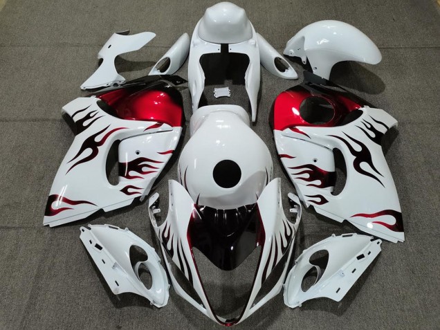 Carena Moto Suzuki GSXR 1300 2008-2020 - Lucido Bianco Rosso Fiamma
