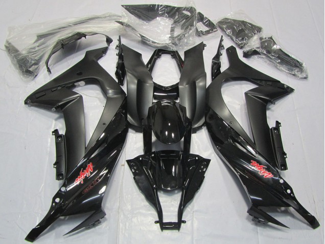 Carena Moto Kawasaki ZX10R 2011-2015 - Nero Lucido Nero Opaco Rosso Decal