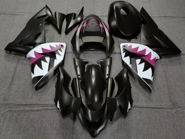 Carena Moto Kawasaki ZX10R 2004-2005 - Nero Opaco Rosa Squalo