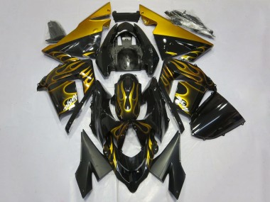 Carena Moto Kawasaki ZX10R 2004-2005 - Nero Lucido Oro Fiamma Fabbrica