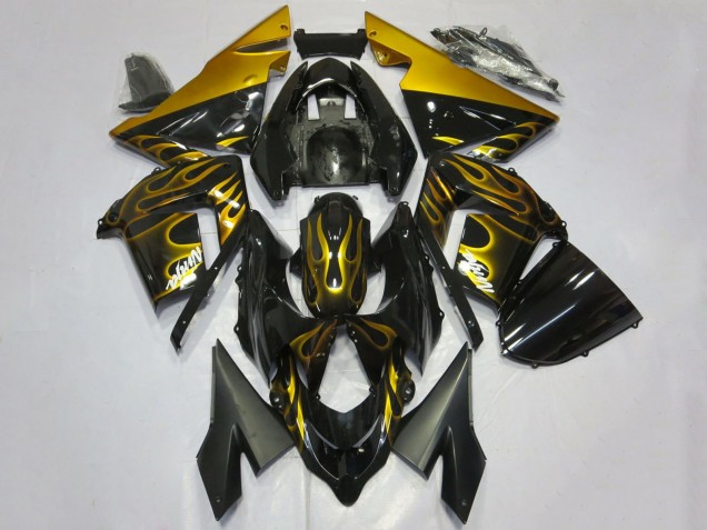 Carena Moto Kawasaki ZX10R 2004-2005 - Nero Lucido Oro Fiamma