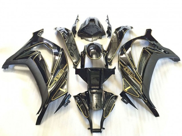 Carena Moto Kawasaki ZX10R 2011-2015 - Argento Nero Lucido Nero Opaco Oro