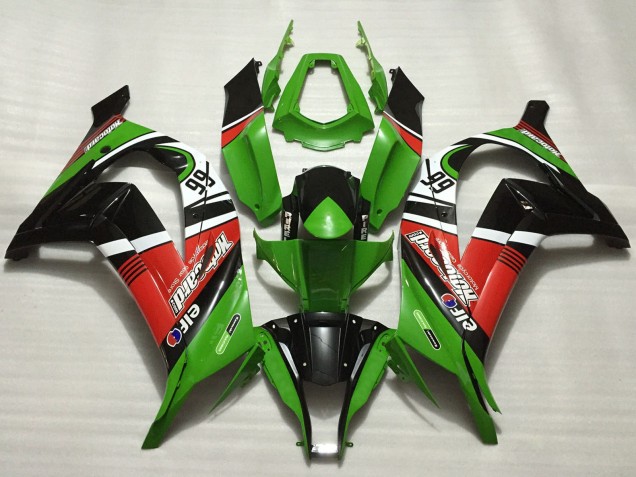 Carena Moto Kawasaki ZX10R 2011-2015 - Verde Rosso Bianco Nero Elf Motocard 66