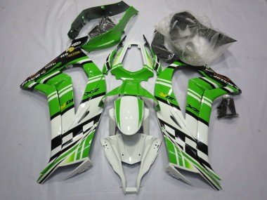 Carena Moto Kawasaki ZX10R 2011-2015 - Bianco Verde Giallo Nero Maxxis Dunlop Fabbrica