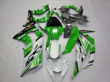 Carena Moto Kawasaki ZX10R 2011-2015 - Bianco Verde Giallo Nero Maxxis Dunlop Fabbrica