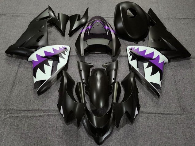 Carena Moto Kawasaki ZX10R 2004-2005 - Nero Opaco Viola Squalo