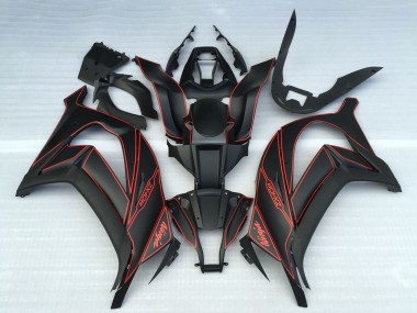 Carena Moto Kawasaki ZX10R 2011-2015 - Nero Opaco Rosso Fabbrica