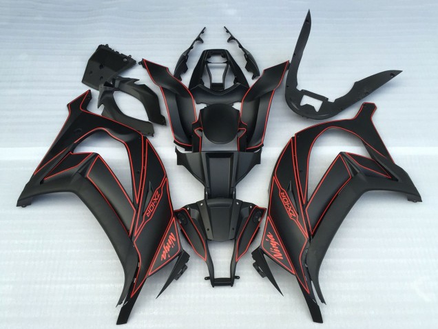 Carena Moto Kawasaki ZX10R 2011-2015 - Nero Opaco Rosso