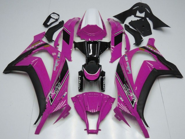 Carena Moto Kawasaki ZX10R 2011-2015 - Bianco Rosa Nero Lucido OEM Stile