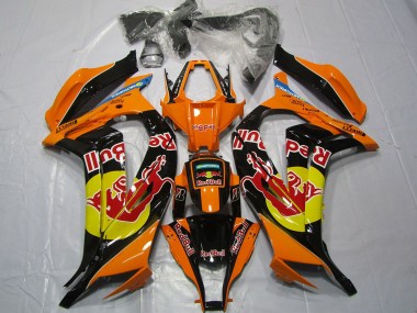 Carena Moto Kawasaki ZX10R 2011-2015 - Arancia Giallo Nero Lucido Red Bull Fabbrica