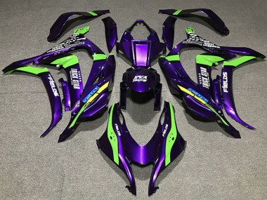 Carena Moto Kawasaki ZX10R 2016-2020 - Viola Verde Bianco Trick Star Eva Corsa Fabbrica