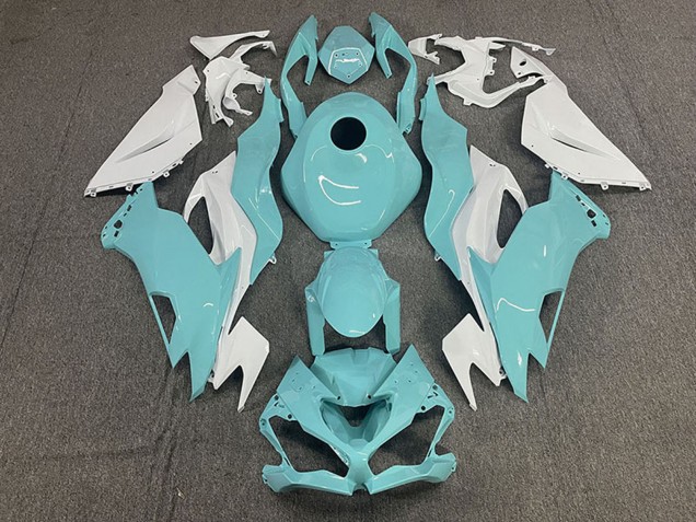Carena Moto Kawasaki ZX6R 2019-2022 - Bianco Blu Acqua