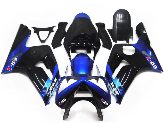 Carena Moto Kawasaki ZX6R 2003-2004 - Blu Nero Lucido Elf