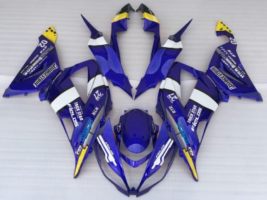 Carena Moto Kawasaki ZX6R 2013-2018 - Blu Bianco Giallo Trick Star Bridgestone Fabbrica