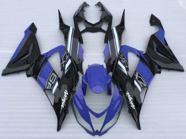 Carena Moto Kawasaki ZX6R 2013-2018 - Blu Nero Bianco Fabbrica