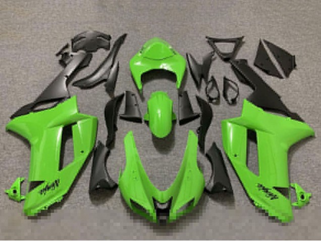 Carena Moto Kawasaki ZX6R 2007-2008 - Lucido Verde Nero Opaco