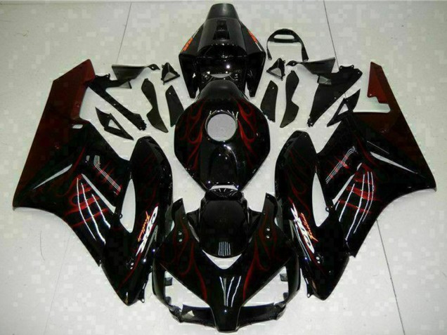 Carena Moto Honda CBR1000RR 2004-2005 - Nero Lucido Rosso Fiamma