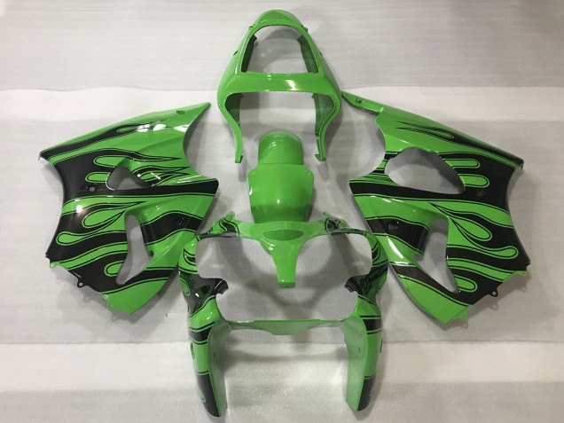 Carena Moto Kawasaki ZX6R 2000-2002 - Verde Nero Fiamma