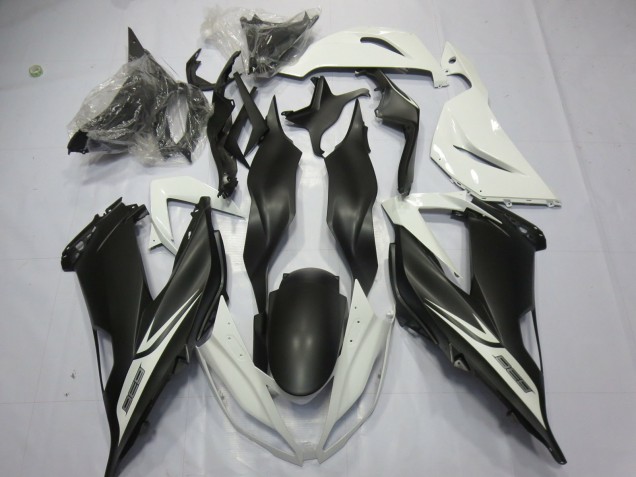 Carena Moto Kawasaki ZX6R 2013-2018 - Bianco Nero Opaco
