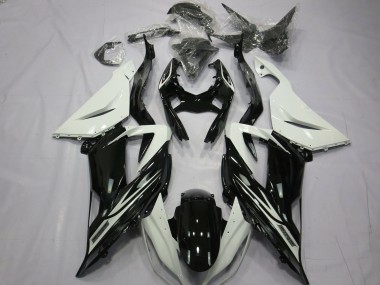 Carena Moto Kawasaki ZX6R 2013-2018 - Bianco Nero Lucido Fabbrica