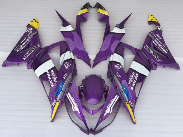 Carena Moto Kawasaki ZX6R 2013-2018 - Viola Giallo Bianco Blu