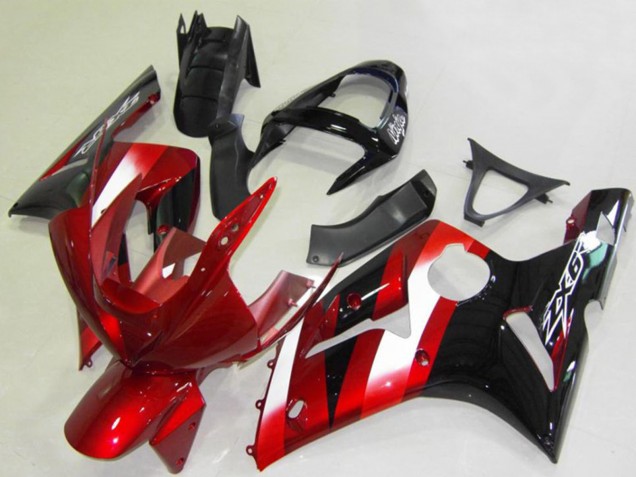 Carena Moto Kawasaki ZX6R 2003-2004 - Rosso Bianco Nero Lucido