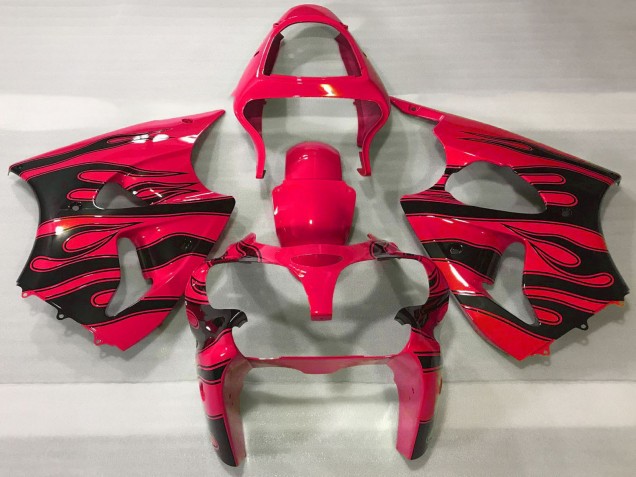 Carena Moto Kawasaki ZX6R 2000-2002 - Rosso Nero Fiamma