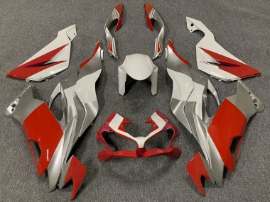 Carena Moto Kawasaki ZX6R 2019-2022 - Bianco Argento Rosso Fabbrica