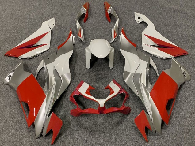 Carena Moto Kawasaki ZX6R 2019-2022 - Bianco Argento Rosso