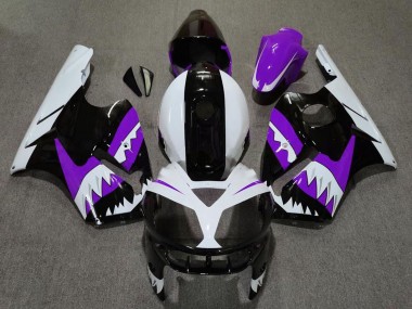 Carena Moto Kawasaki ZX12R 2002-2006 - Viola Nero Bianco Squalo Fabbrica