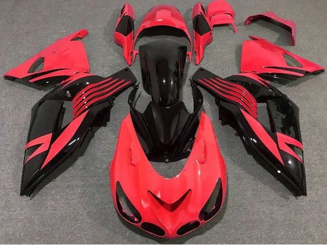 Carena Moto Kawasaki ZX14R 2006-2011 - Rosso Nero Lucido