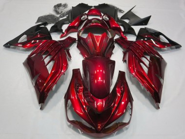 Carena Moto Kawasaki ZX14R ZZR1400 2012-2024 - Rosso Nero Lucido Fabbrica