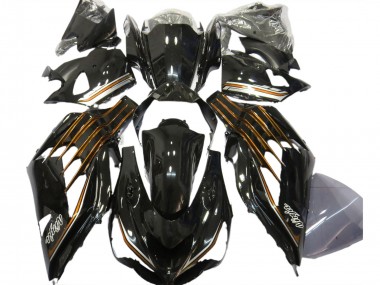 Carene Moto Kawasaki ZX14R ZZR1400 2012-2024 - Nero Lucido Arancia Fabbrica