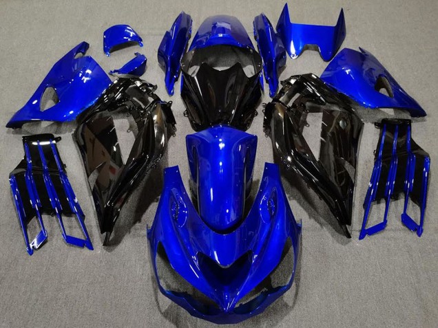 Carena Moto Kawasaki ZX14R ZZR1400 2012-2024 - Blu Nero Lucido