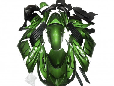 Carena Moto Kawasaki ZX14R 2006-2011 - Verde Nero Fiamma Fabbrica