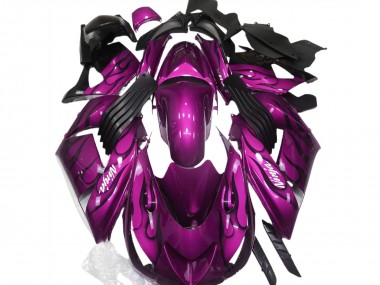 Carena Moto Kawasaki ZX14R 2006-2011 - Viola Nero Fiamma Bianco Ninja Fabbrica