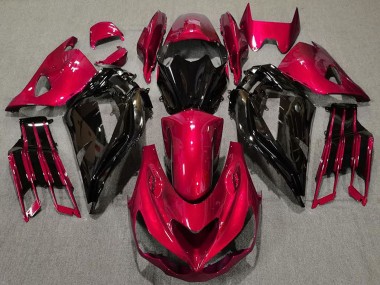 Carene Moto Kawasaki ZX14R ZZR1400 2012-2024 - Rosso Nero Lucido Fabbrica