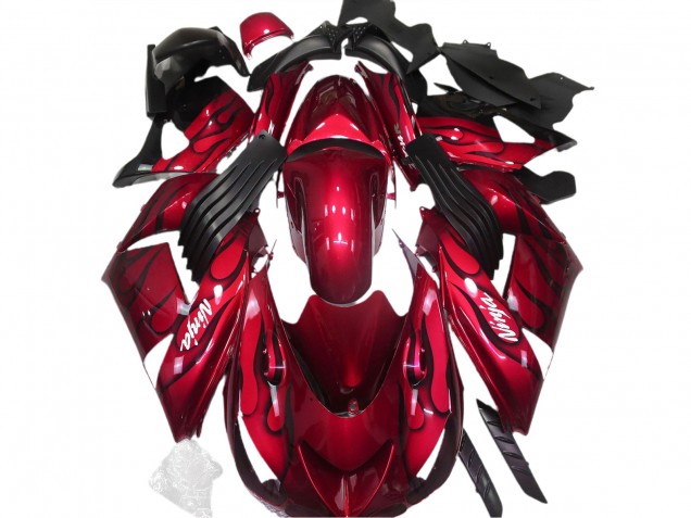 Carena Moto Kawasaki ZX14R 2006-2011 - Rosso Nero Fiamma Bianco Ninja