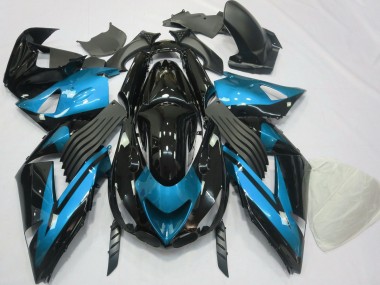 Carena Moto Kawasaki ZX14R 2006-2011 - Azzurro Chiaro Nero Lucido Fabbrica