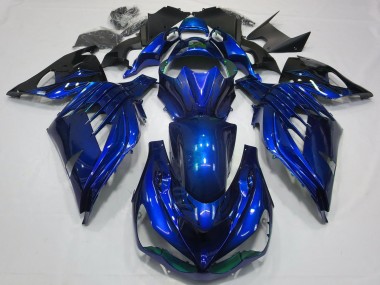 Carena Moto Kawasaki ZX14R 2012-2024 - Blu Nero Lucido Fabbrica