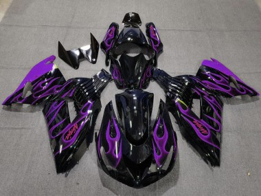 Carena Moto Kawasaki ZX14R 2006-2011 - Nero Lucido Viola Fiamma Fabbrica