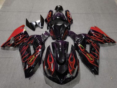 Carena Moto Kawasaki ZX14R 2006-2011 - Nero Lucido Rosso Fiamma Oro Ninja Fabbrica