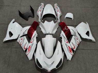Carena Moto Kawasaki ZX14R 2006-2011 - Bianco Rosso Fiamma Fabbrica