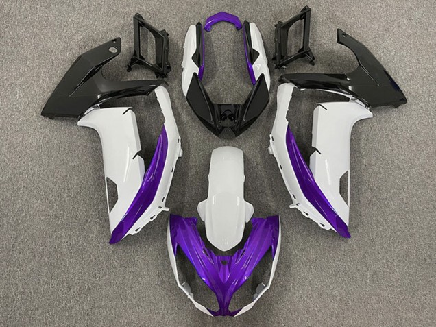 Carena Moto Kawasaki Ninja 650R 2009-2011 - Bianco Viola Nero Opaco