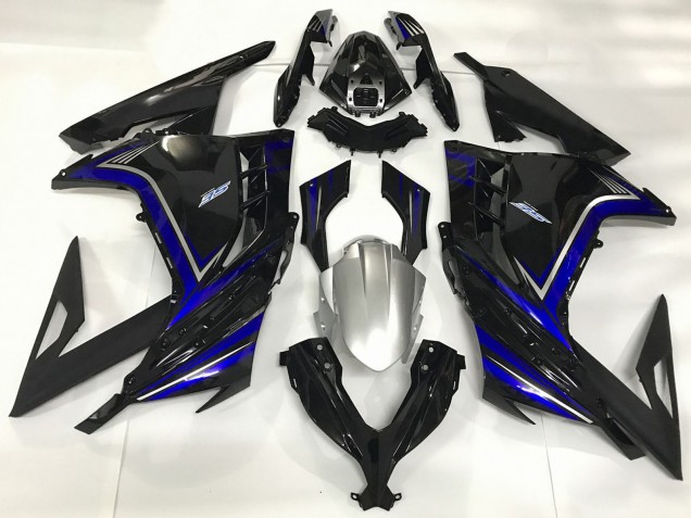 Carene Moto Kawasaki Ninja 300 2013-2017 - Nero Lucido Blu