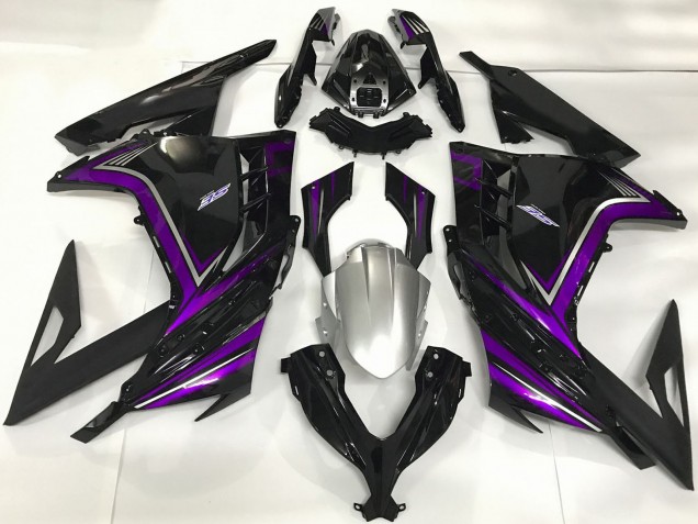 Carene Moto Kawasaki Ninja 300 2013-2017 - Nero Lucido Viola